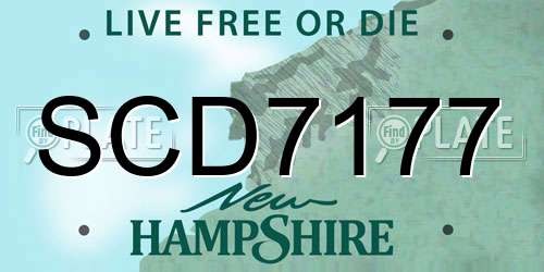 SCD7177 New Hampshire License Plate