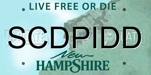 SCDPIDD New Hampshire License Plate