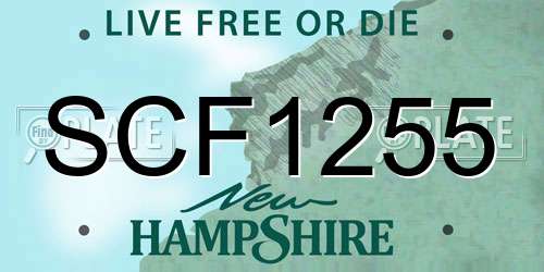 SCF1255 New Hampshire License Plate