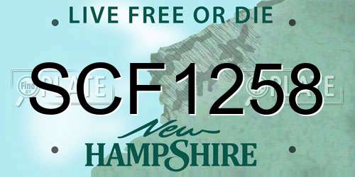 SCF1258 New Hampshire License Plate