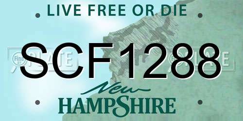 SCF1288 New Hampshire License Plate