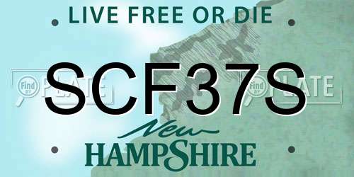 SCF37S New Hampshire License Plate