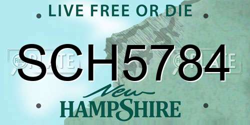 SCH5784 New Hampshire License Plate
