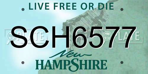 SCH6577 New Hampshire License Plate