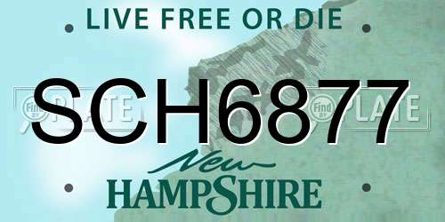 SCH6877 New Hampshire License Plate