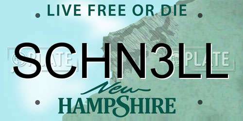 SCHN3LL New Hampshire License Plate