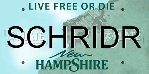 SCHRIDR New Hampshire License Plate
