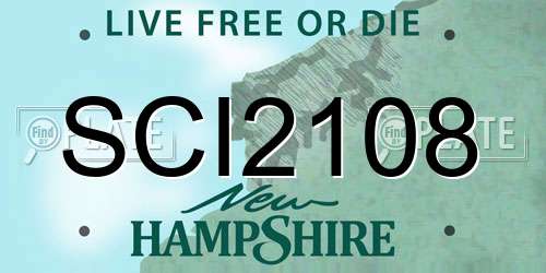 SCI2108 New Hampshire License Plate