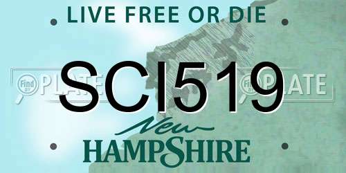 SCI519 New Hampshire License Plate
