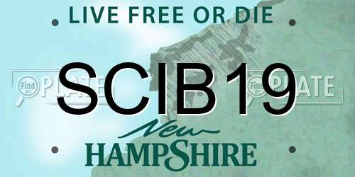 SCIB19 New Hampshire License Plate
