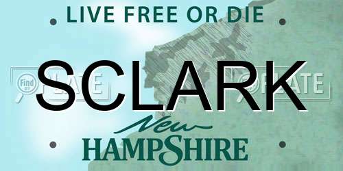 SCLARK New Hampshire License Plate