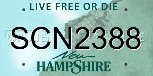 SCN2388 New Hampshire License Plate