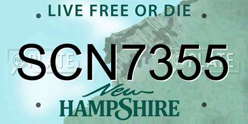 SCN7355 New Hampshire License Plate