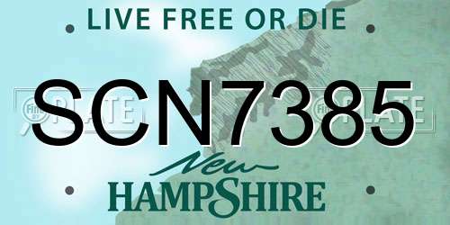 SCN7385 New Hampshire License Plate