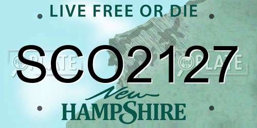 SCO2127 New Hampshire License Plate