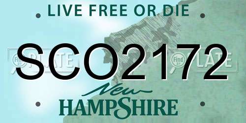SCO2172 New Hampshire License Plate