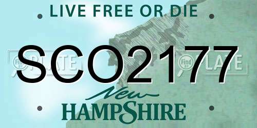 SCO2177 New Hampshire License Plate