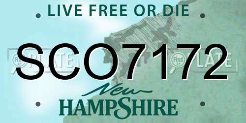 SCO7172 New Hampshire License Plate
