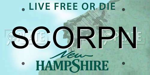 SCORPN New Hampshire License Plate