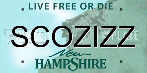SCOZIZZ New Hampshire License Plate