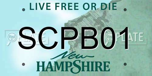 SCPB01 New Hampshire License Plate