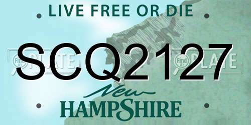 SCQ2127 New Hampshire License Plate
