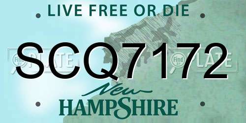 SCQ7172 New Hampshire License Plate