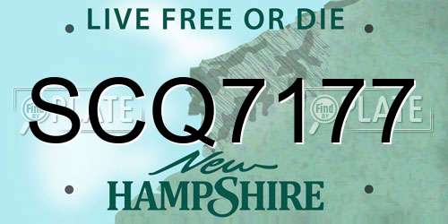 SCQ7177 New Hampshire License Plate