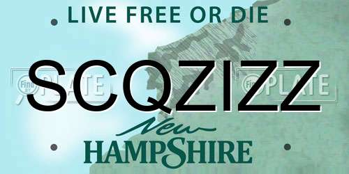 SCQZIZZ New Hampshire License Plate