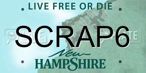 SCRAP6 New Hampshire License Plate