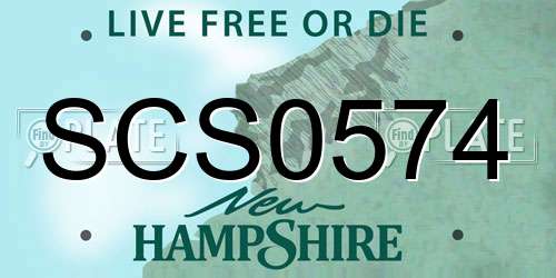 SCS0574 New Hampshire License Plate