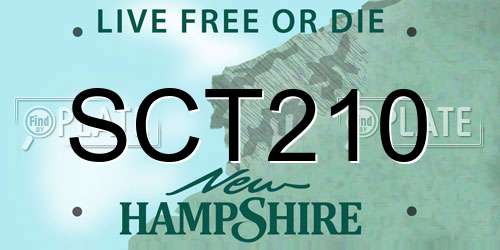 SCT210 New Hampshire License Plate