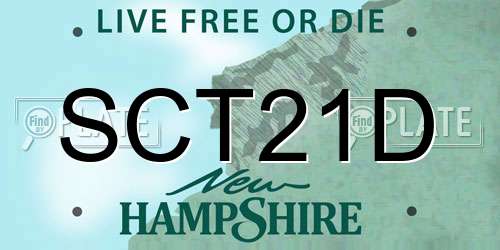 SCT21D New Hampshire License Plate