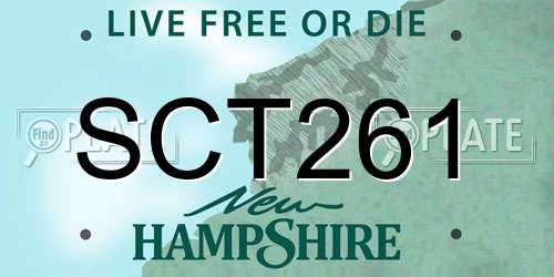 SCT261 New Hampshire License Plate