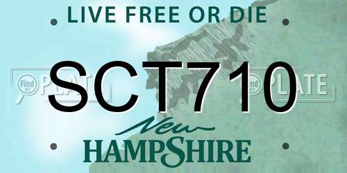 SCT710 New Hampshire License Plate