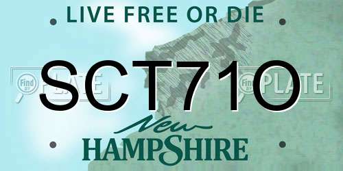 SCT71O New Hampshire License Plate