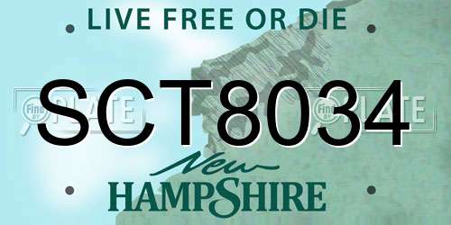 SCT8034 New Hampshire License Plate