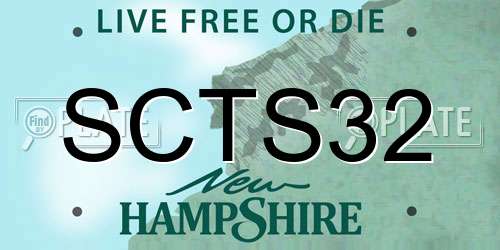 SCTS32 New Hampshire License Plate