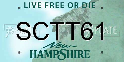 SCTT61 New Hampshire License Plate
