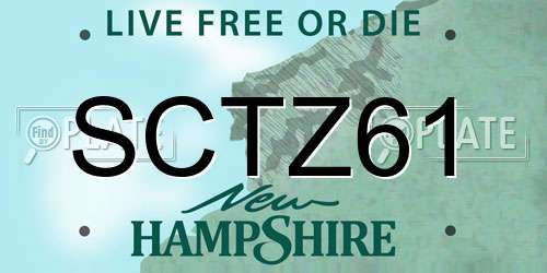 SCTZ61 New Hampshire License Plate
