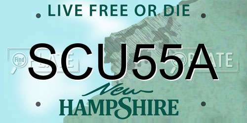SCU55A New Hampshire License Plate