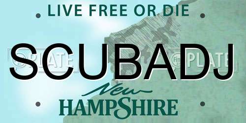 SCUBADJ New Hampshire License Plate