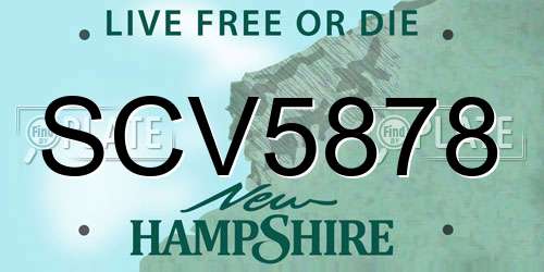 SCV5878 New Hampshire License Plate