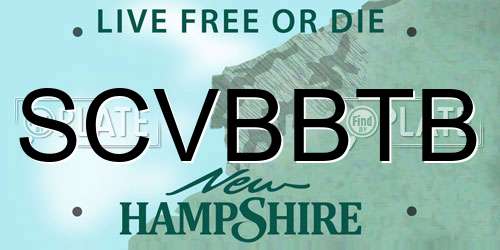 SCVBBTB New Hampshire License Plate