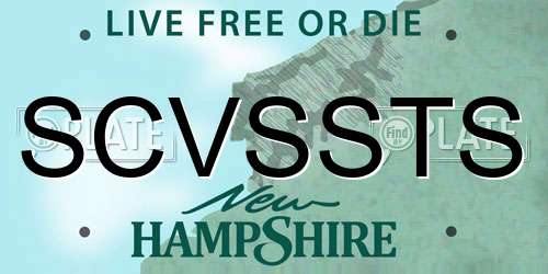SCVSSTS New Hampshire License Plate