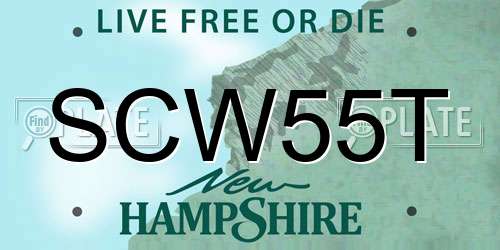 SCW55T New Hampshire License Plate