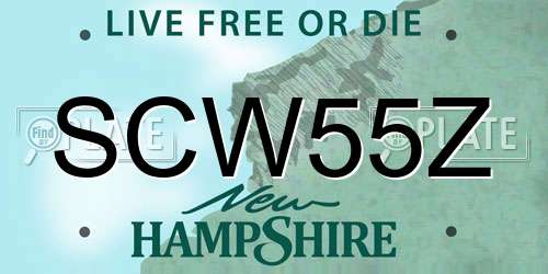 SCW55Z New Hampshire License Plate