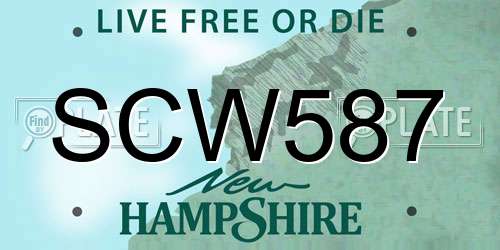 SCW587 New Hampshire License Plate