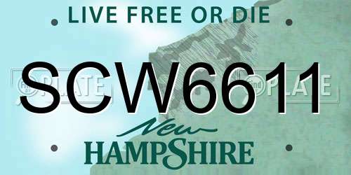 SCW6611 New Hampshire License Plate