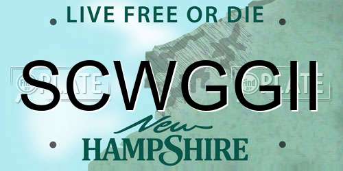 SCWGGII New Hampshire License Plate